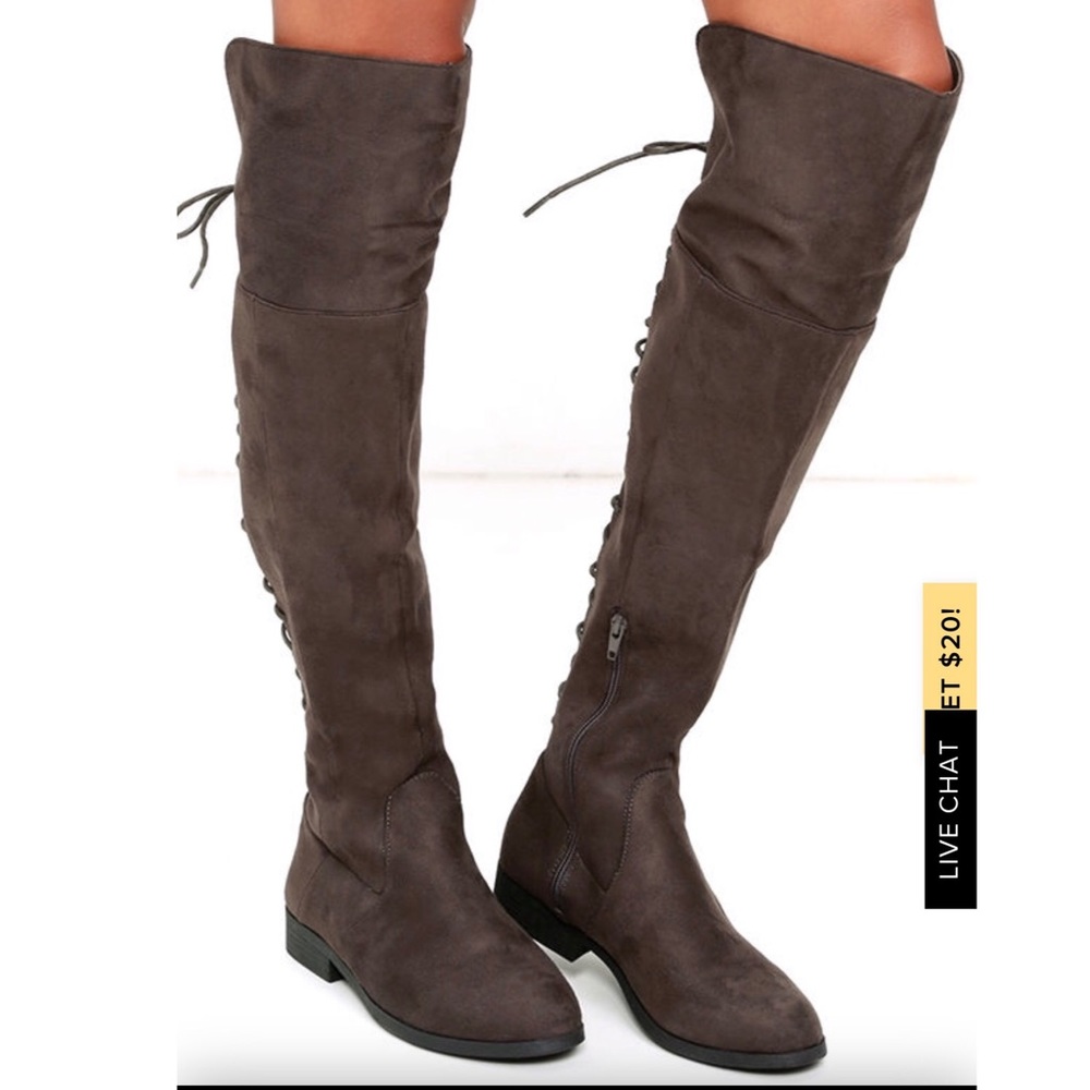 LFL Ramsey suede lace-up over the knee boots